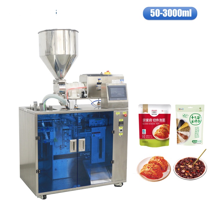 Paste Premade Bag Packing Machine With Rotary Pump